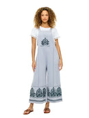 Embroidered Details Midi Overall