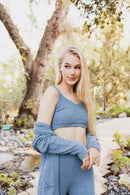 Comfy Boucle Bralette - Soft & Warm Comfort- Blue