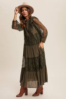 Tiered Lace Maxi Boho Dress