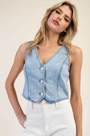 Mineral Washed Denim Vest
