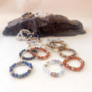 Gemstone Natural Cut/Faceted Elastic Ring