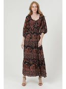 Smocked Bodice Sweetheart Neckline Maxi Dress