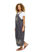Embroidered Details Midi Overall