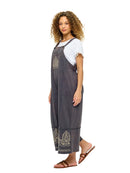 Embroidered Details Midi Overall