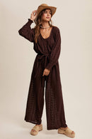 Eyelet Lace Wide Leg Jumpsuit
