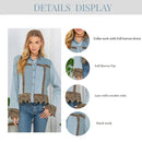 Sunset Serenade: Ice-Washed Denim Jacket with Gravel Lace