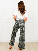 Mica High Rise Camo Wide Leg Cuffed Hem Jeans