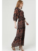 Smocked Bodice Sweetheart Neckline Maxi Dress