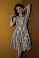 Deep V-Neck Cap Sleeve Short Dress