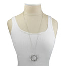 Silver Sunburst Crystal Necklace