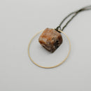 Rough Cut Semi-Precious Stone and Brass Necklace