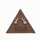 Stacked Tear Drop Ear Climber with Faceted Moonstone
