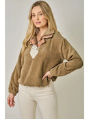 Corduroy Double Collared Pullover Jacket