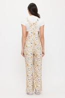 Rooster and Floral Print Overalls