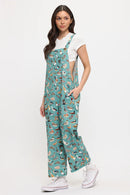 Colorful Ducks Pond Print Overalls