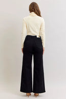 Judy Blue High Waisted Retro Wide Leg Black Denim Jeans