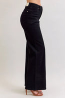 Judy Blue High Waisted Retro Wide Leg Black Denim Jeans