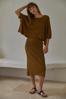 Off The Grid Top- Olive Brown