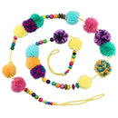 Confetti Pom Pom and Wood Bead Garland