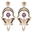 MOON PHASES MOTH EARRINGS