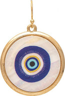 Gold White Shell Bullseye earring