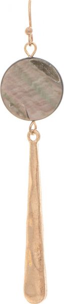 Gold Abalone Shell Top Bar Drop Earring