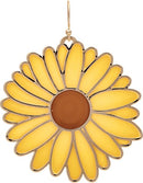 Gold Yellow Brown Center Inlay Shasta Daisy Earring