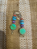 GER Green Round Raindrop Earrings