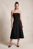 Bustier Strapless Faux Suede Dress