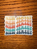 New Jersey Monogram Multi Colored Sticker