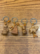Mahogany Three-dimensional Engraving Buddha keychain