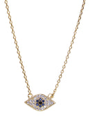Gold Crystal Evil Eye Necklace