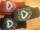 Love Fingerless Gloves Heart Embroidered Details