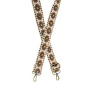 1.5” Tan Studded Daisy Embroidered Guitar Strap