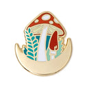 Mushroom Forest Moon Pin
