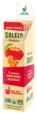 SOLELY ORGANIC MANGO FRUIT JERKY STRIP 0.8OZ (12CT)