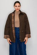 Corduroy Collar Placket Utility Jacket