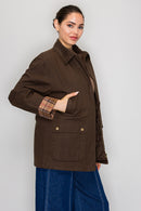 Corduroy Collar Placket Utility Jacket