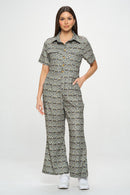Bee Mushroom Print Jumpsuit