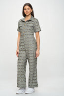 Bee Mushroom Print Jumpsuit