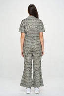 Bee Mushroom Print Jumpsuit