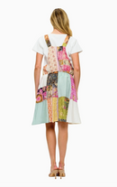 Boho Print Patch Work Overall Dress