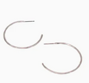 Hammered Opened Hoop Earrings- Medium