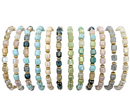 Elastic Glass and Gold Bead Bracelet