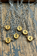 Circle Initial Pendant Necklace