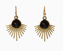 Starburst Earrings w/ Faceted Semi-Precious Stone
