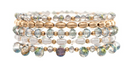 Peacock Glass and Pearl Bead Mix Bracelet Set