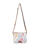 Wildflower Trail Cotton & Leather Crossbody Bag in Spring Sand