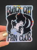 Black Cat Fan Club Sticker Holographic