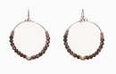 Wire Loop Earring with Crystal and Metal Beads